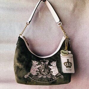 Juicy Couture Classic Scottie Dogs Hobo  Bag  Chocolate/Pink NWT